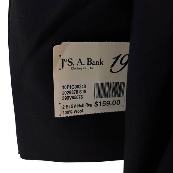 Jos. A. Bank Mens Blazer Sport Coat Two Button Jacket 50 Regular Wool Blue Navy - Picture 5 of 5